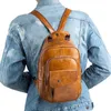 Sacos escolares Xzan homens mochila cruz corpo ombro saco de peito real couro retro designer de viagem masculino genuíno mochila de couro