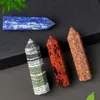 8 ~ 9 cm längd grov polerad kvarts pelare konstprydnader Energigen Wand Healing Gemstone Tower Natural Crystal Point Vkljq