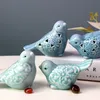 Trädgårdsdekorationer par Microlandscape Ceramic Porcelain Hollowed Out Par Birds Animal Ornament Home Holiday Gifts 230422