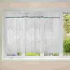 Tenda bianca Home Decor Crochet Macrame Vedere attraverso le tende Sheer Window Mantovana decorare corto