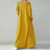 Casual Dresses Female Dress Stylish Relaxed Fit Large Hem Maxi Washable Ladies Ankle Length for Outdoor