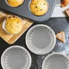 Stampi da forno 100Pcs 5Oz 125Ml Pirottini usa e getta Fodere per muffin con coperchi Tazze per cupcake in alluminio-Blu