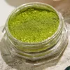 Acrylic Powders Liquids HNDO 4 Pcs Reflective Green Magic Mirror Powder Set Chrome Nail Glitter Pigment Dust Professional Manicure Decorations Design 231121