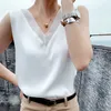 Damen Tanks Cami's Schwarze Blusen Sommer Elegante Tunika Vintage Büro Satin Seidenbluse Basic Chiffon Tops Shirt für Damen 230422