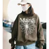 Mardi Yeni Küçük Daisy Baskı Mektubu Yuvarlak Boyun Sweatshirt