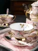 Kubki kostne porcelanowa Czysta ręcznie malowana złota kawa Ceramiczna europejska kreatywna biznes rekreare popołudniowy zestaw herbaty