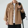 Camisas casuais masculinas 2023 coreano oversized baggy tops primavera outono cardigan manga longa blusa vintage masculino y2k roupas