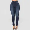 Jeans femininos preto mulheres outono casual alta elasticidade magro denim lápis calças mulher moda magro cintura atacado marca designer