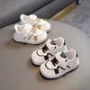 Sneakers Children's Shoes Autumn Girls Korean Color Matching Casual Hook and Loop Sneakers Boys Board 230421