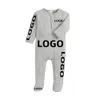 Rompertjes op maat gemaakte babyjongen meisje kleding effen pyjama baby jumpsuit Betaalde bedekte jumpsuits bodysuit geboren rompertjes outfits 231122