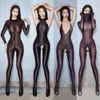 16 Styles Olja Glänsande hela kroppsstrumpor Kvinnor Sexig öppen Crotch Jumpsuit bodysuit erotiska cosplaydräkter