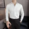 Men's Casual Shirts Luxury Fashion Embroidery Shirt High Quality Business Slim Fit Long Sleeve Social Dress Chemise Homme 4XL-M