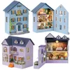 Accessoires de maison de poupée Bricolage Kit de construction miniature en bois Maisons de poupée avec lumière de meubles Molan Casa Dollhouse Jouets faits à la main pour les filles Cadeaux de Noël 230422