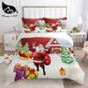 Beddengoed sets Dream NS Rode Kerst set Koningin Huishoudtextiel Set Beddengoed Kerstman dekbedovertrek juego de cama 231122