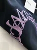 Men's T-Shirts 2023 summer Round purple letters are fashionable and simple oversize lovers tshirt simple design black tee Z0420 Z0421