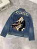 Heren Jackets Designer 2023 Denim Loose Slim Fit Men and Women Japan Style Jean Embroidery Pearl Coat Outparte Italië Luxe R43N