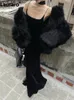 Женская меховая куртка из искусственного меха Lautaro, зимняя крутая повседневная оверсайз-мягкая толстая теплая черная куртка Hariy Shaggy из искусственного меха, женская пушистая куртка с отложным воротником 231122