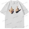 Men's T-Shirts Y2K T Shirt Hip Hop Middle Finger Graphic Print Oversized Short Sleeve Top Men Women New Fashion Casual Loose Gothic tshirt T231122