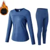 Women's Thermal Underwear Thermal underwear for women long johns fleece winter elastic sports sets 231122