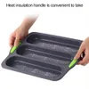 Baking Moulds Baking Mold Practical Vent Hole Design Anti-deformed Soft Silicone Baguette Pan for Household 230421