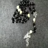 Catene White Howlite Skull Rosary Lilith Prayer Beads Regali Sabbat per la sua collana di perline nere gotiche Pagan Witch Jewely