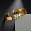 Armreif Atoz Personalisiertes Armband mit Buchstaben und Namen, personalisierte Armreifen für Damen und Herren, Edelstahl, Weihnachtsschmuck, Geschenk 231122