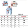 Set di abbigliamento 2023 Primavera Bambino Vestiti per ragazzi Bambino Matrimonio Formale Festa Costume Gilet Camicia Pantaloni 3 Pezzi Infantile Capispalla per bambini Set 3-7