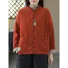 Casacos de Trench das Mulheres Corduroy Lady Parkas Cor Sólida Cardigan 2023 Inverno Outono Retro Moda Algodão Acolchoado Casual Mulheres Casaco Quente Feminino