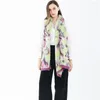 Scarves Winter Sketch Wind Flower Pattern Shawl Soft Tassel Long Scarf Warm Cloak