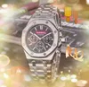 usine hommes montres multifonctions chronomètre mouvement à quartz batterie super hommes robe horloge bande en acier inoxydable Iced Out Hip Hop montre-bracelet cadeaux de mariage