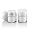 Acrylic Cosmetic Jars Airless Plastic Hand Face Cream Jar Round Bottle with Shiny Silver Collar 15g 30g 50g Laasa