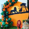 Decoración de fiesta Bosque salvaje Selva Safari Tema Globos Set Arch Garland Kit Naranja Látex Baloon Niños Cumpleaños Baby Shower Decoraciones