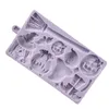 Baking Moulds Halloween Pumpkin Head Ghost Mold Fondant Cake Decorating Mould Sugarcraft Chocolate Baking Tool Kitchenware For Cakes Gumpaste 230421
