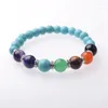 Strand hommes bijoux lave 7 Chakra pierre Bracelet naturel oeil de tigre cornaline Malachite noir Onyx perlé