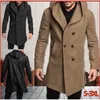 Herr ull blandar ny herrrock 2023 Spring Autumn British Men Hooded Silk Floss Woolen Coat Fashion Casual Woolen Coatl231123