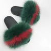 Summer Children Fox Fur Slippers Ladies PVC Fur Tisters Flip Flops for Women Girls Tisters 231007