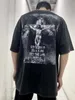 Camisetas masculinas Saint Michael Cho Limited New Satan's Silêncio Faça Velho Vintage Sleeveslc0x