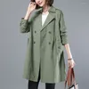 Women's Trench Coats Coat Mid-length 2023 Spring Autumn Korean Style Loose Top Uk Fashion Ladies Clothing Female Windbreaker Over