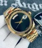 2023 Top Watch Men guld rostfritt stål automatiskt mekanisk safir glas rostfritt herr dag datum klockor sport manliga armbandsur