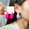 Boucles d'oreilles créoles colorées géométriques en acrylique pour femmes, 1 paire, cerceaux à bouche ouverte, Piercing circulaire, bijoux cadeau