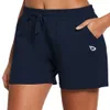 Yoga Shorts Women è Shorts Atletico allenamento in cotone lounge Walking sudore maglia yoga tira su pantaloncini con tasche di carbone dimensioni m