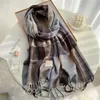 Scarves Thick and warm winter scarf design printed womens cashmere Pashmina shawl bag tassel knitted mens Foulard blanket 231122