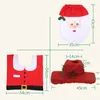 Toilet Seat Covers 3PCS/SET Christmas Toilet Seat Covers Creative Santa Claus Bathroom Mat Xmas Supplies for Home Year Atmosphere Decoration 231122