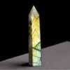 Natuurlijke langwerpige kalkmaansteen zeshoekig prisma ruwe stenen kunstornamenten Ability Quartz Pillar Mineral Healing wands Reiki Raw Energy Xwbv