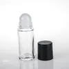 30 ml 50 ml klar glasrulle på flaskan Essential Oil Parfym Bottle Travel Dispenser Bottle Glass Roller Ball PP CAP WGISG
