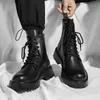 Boots Fashion Side Ankle Boot Men Work Shoes Trendy Designer Winter Mens Brand Outdoor Military Leather Casual 231121