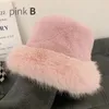 Berets 2023 Flauschige Faux Pelz Eimer Hut Frauen Warme Winter Dame Russische Luxus Mode Party Panama Fischer Kappe