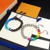 Avec boîte 2023 Fashiona nouvelle embellissement de bracelet Chain Beads Le bouton pression du logo de la lettre peut ajuster la longueur