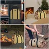 Opbergzakken Outdoor Brandhout Canvas Tas Log Tote Open haard Grote houten draaggreep Kampeercapaciteit