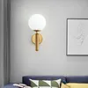 Vägglampa modern mjölk vit jordglas E27 glödlampa svart brons mässing guld sconces för vardagsrum trappa hall sovrum